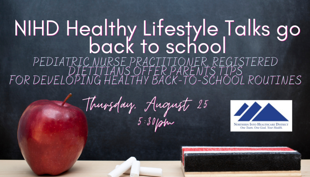 Join the 8/25 Healthy Lifestyle Talk:  Back to School