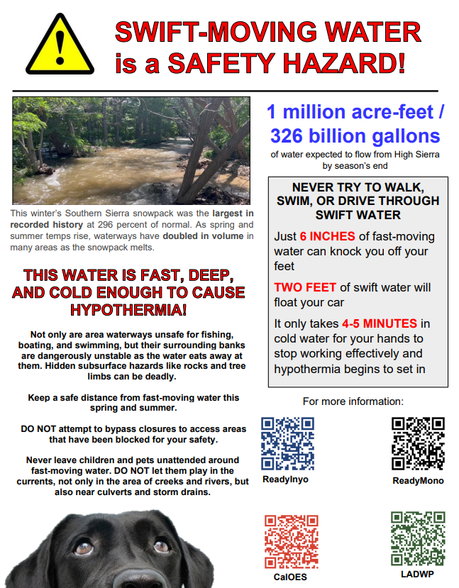 Inyo County Swift Water Hazard Notice