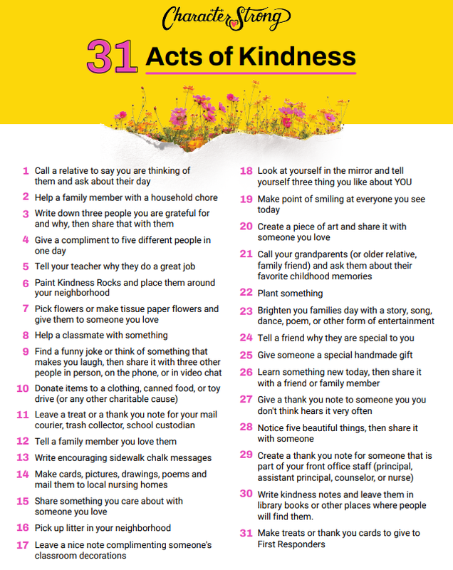 31 Acts of Kindness | Bishop Unified School District